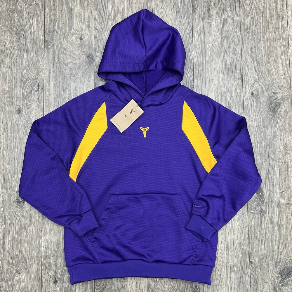 Nike Kobe Hoodie Size XL Big Kids Court Purple Gold Therma Fit Pullover $52